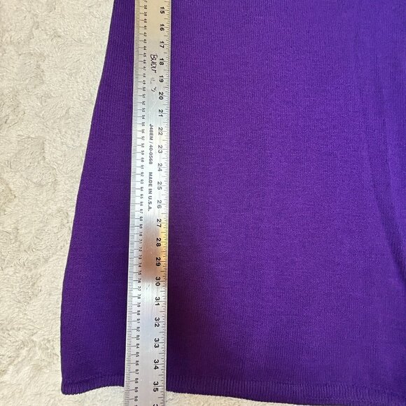 St. John by Marie Gray Mini Sheath Sweater Dress Knit Embellished Purple Size 8 - Picture 9 of 9